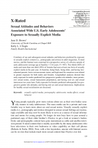 X-Rated: Sexual Attitudes and Behaviors Associated With U.S. Early Adolescents' Exposure to Sexually Explicit Media