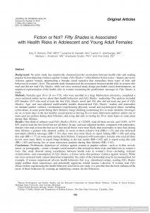 Fiction or Not? Fifty Shades is Associated with Health Risks in Adolescent and Young Adult Females