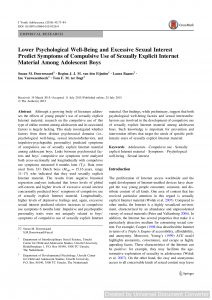 Lower Psychological Well-Being and Excessive Sexual Interest Predict Symptoms of Compulsive Use of Sexually Explicit Internet Material Among Adolescent Boys