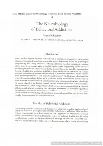 The Neurobiology of Behavioral Addictions: Sexual Addiction