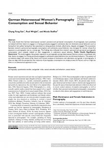 German Heterosexual Women’s Pornography Consumption and Sexual Behavior