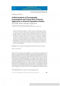 A Meta-Analysis of Pornography Consumption and Actual Acts of Sexual Aggression in General Population Studies