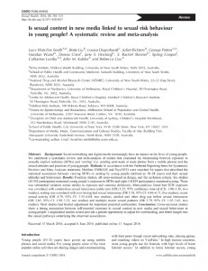 Is sexual content in new media linked to sexual risk behaviour in young people? A systematic review and meta-analysis