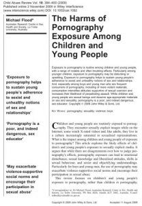 The harms of pornography exposure among children and young people