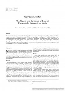 The Nature and Dynamics of Internet Pornography Exposure for Youth