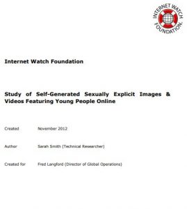 Study of Self-Generated Sexually Explicit Images & Videos Featuring Young People Online