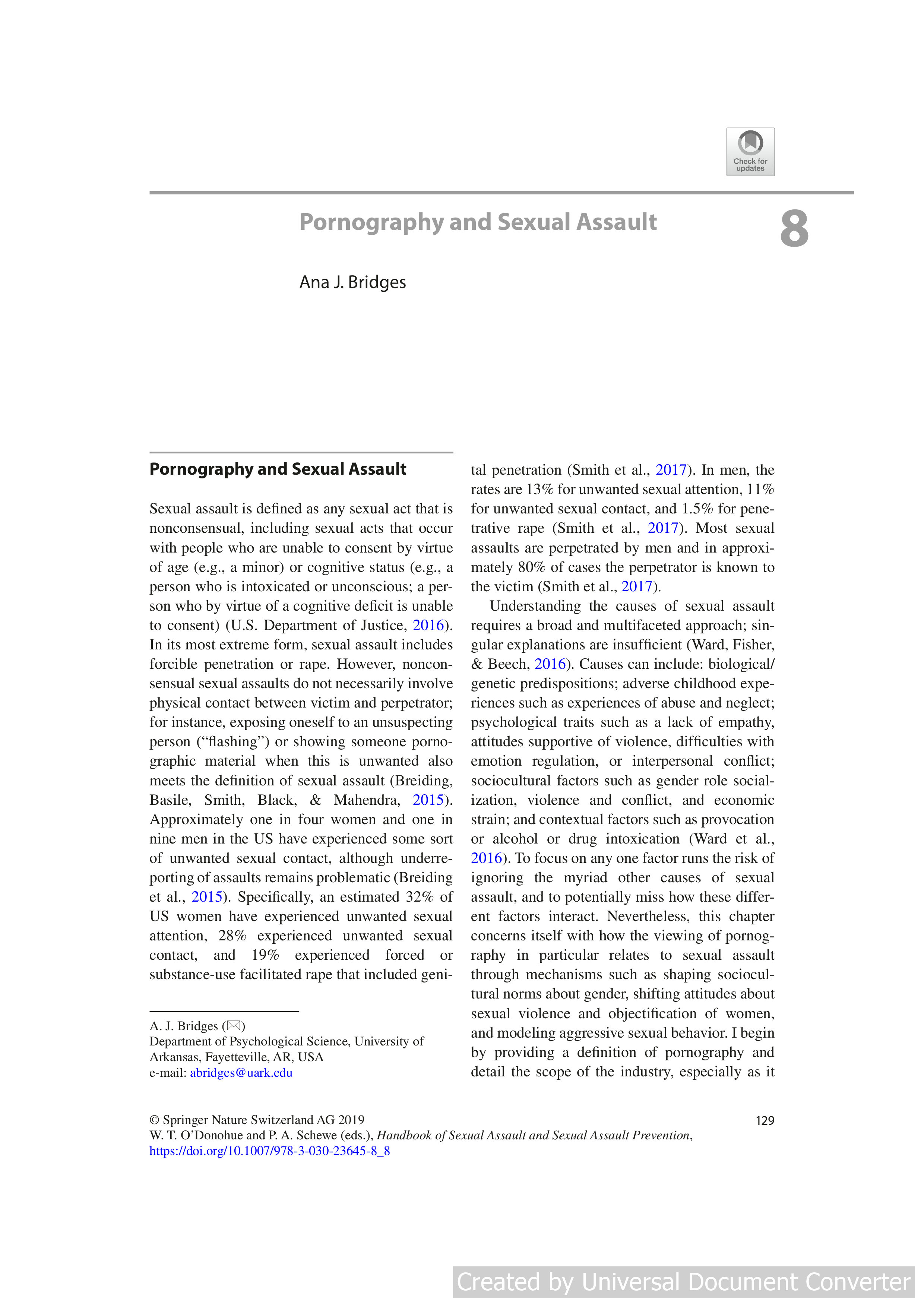 Pornography and Sexual Assault