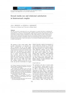 Sexual media use and relational satisfaction in heterosexual couples