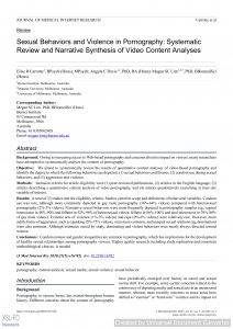 Sexual Behaviors and Violence in Pornography: Systematic Review and Narrative Synthesis of Video Content Analyses