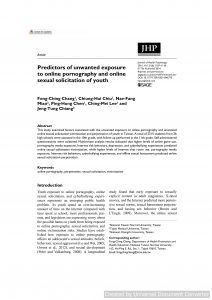 Predictors of unwanted exposure to online pornography and online sexual solicitation of youth