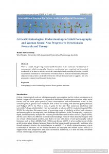 Critical Criminological Understandings of Adult Pornography and Woman Abuse: New Progressive Directions in Research and Theory