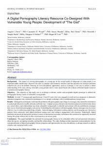 A Digital Pornography Literacy Resource Co-Designed With Vulnerable Young People: Development of "The Gist"