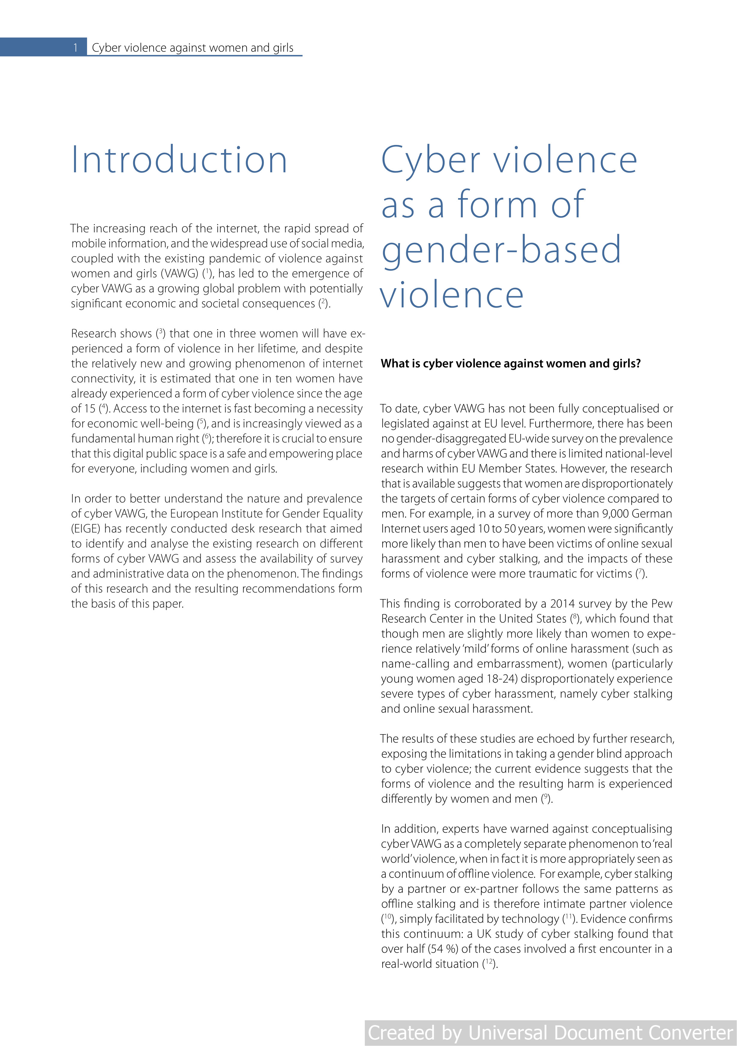 Cyber violence against women and girls