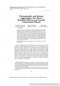 Pornography and Sexual Aggression