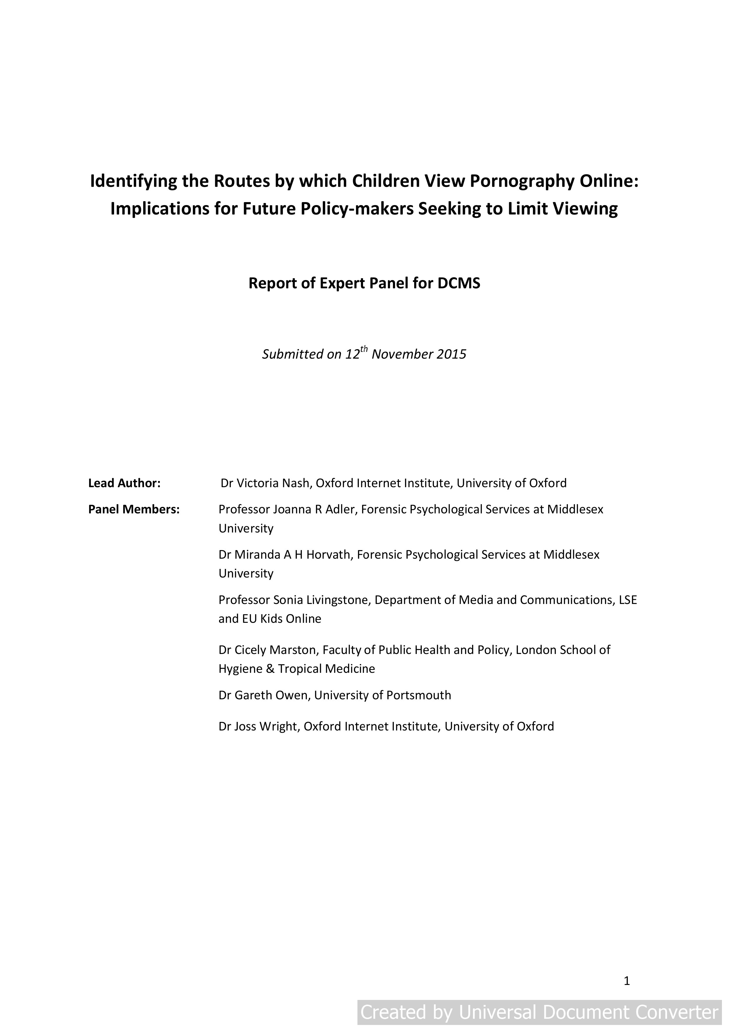 Identifying the routes by which children view pornography online: implications for future policy-makers seeking to limit viewing