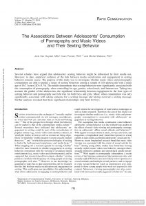 The Associations Between Adolescents' Consumption of Pornography and Music Videos and Their Sexting Behavior