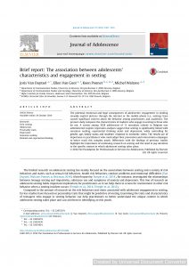 Brief report: The association between adolescents' characteristics and engagement in sexting