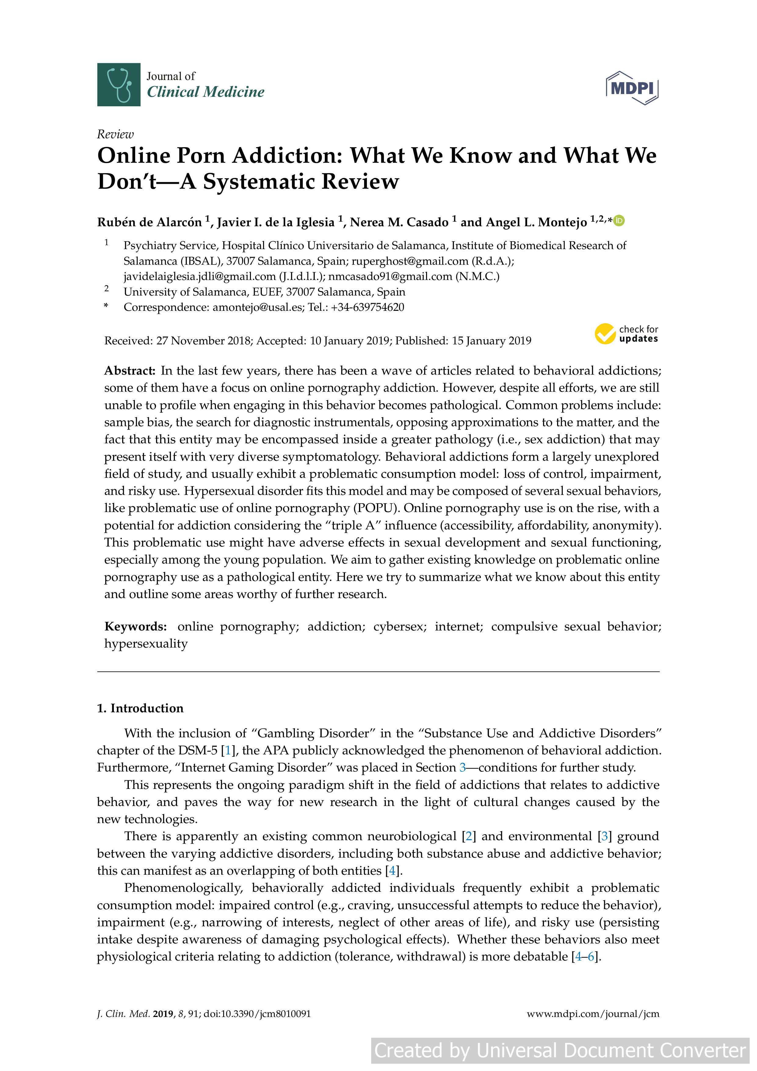 Online Porn Addiction: What We Know and What We Don’t—A Systematic Review