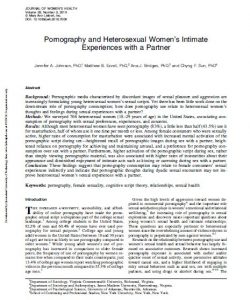 Pornography and Heterosexual Women's Intimate Experiences with a Partner
