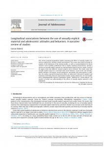 Longitudinal associations between the use of sexually explicit material and adolescents' attitudes and behaviors: A narrative review of studies