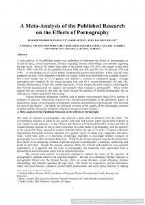 A Meta-Analysis of the Published Research on the Effects of Pornography