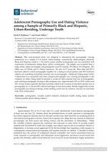 Adolescent Pornography Use and Dating Violence among a Sample of Primarily Black and Hispanic, Urban-Residing, Underage Youth