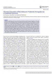 Theoretical Antecedents of Male Adolescents’ Problematic Pornography Use: A Longitudinal Assessment