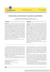 Characteristics and risk factors in juvenile sexual offenders