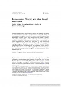 Pornography, Alcohol, and Male Sexual Dominance