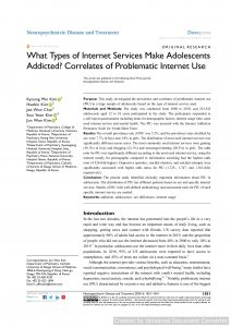 What Types of Internet Services Make Adolescents Addicted?