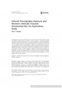 Internet Pornography Exposure and Women's Attitude Towards Extramarital Sex: An Exploratory Study