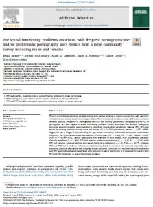 Are sexual functioning problems associated with frequent pornography use and/or problematic pornography use? Results from a large community survey including males and females