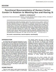 Functional Neuroanatomy of Human Cortex Cerebri in Relation to Wanting Sex and Having It