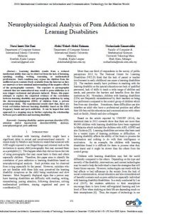 Neurophysiological Analysis of Porn Addiction to Learning Disabilities