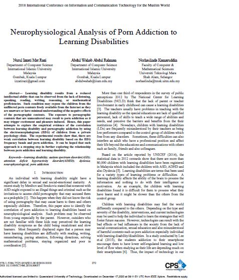 Neurophysiological Analysis of Porn Addiction to Learning Disabilities