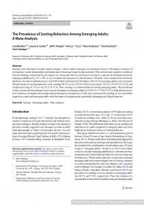 The Prevalence of Sexting Behaviors Among Emerging Adults: A Meta-Analysis