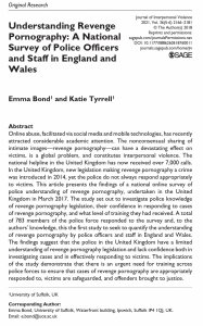 Understanding Revenge Pornography: A National Survey of Police Officers and Staff in England and Wales