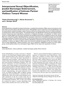 Interpersonal Sexual Objectification, Jezebel Stereotype Endorsement, and Justification of Intimate Partner Violence Toward Women