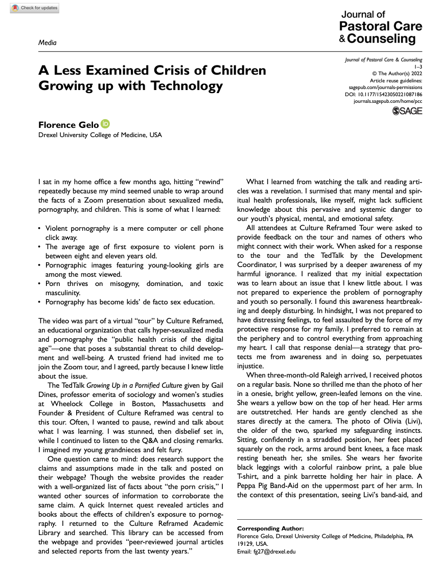 A Less Examined Crisis of Children Growing up with Technology