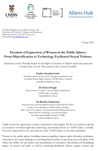 Freedom of Expression of Women in the Public Sphere: From Objectification to Technology Facilitated Sexual Violence